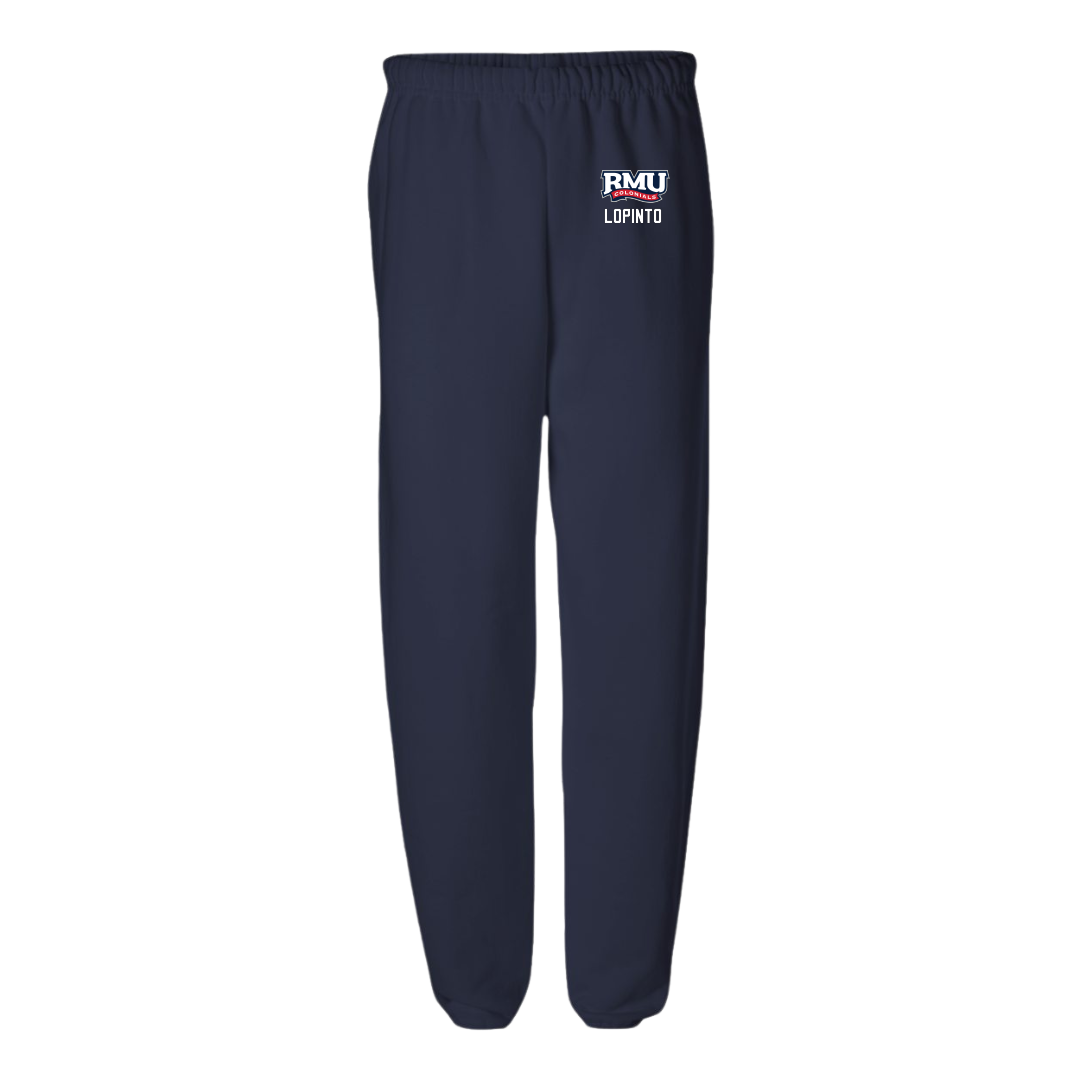 Robert Morris University Football Navy Sweatpants - #54 Jake Lopinto