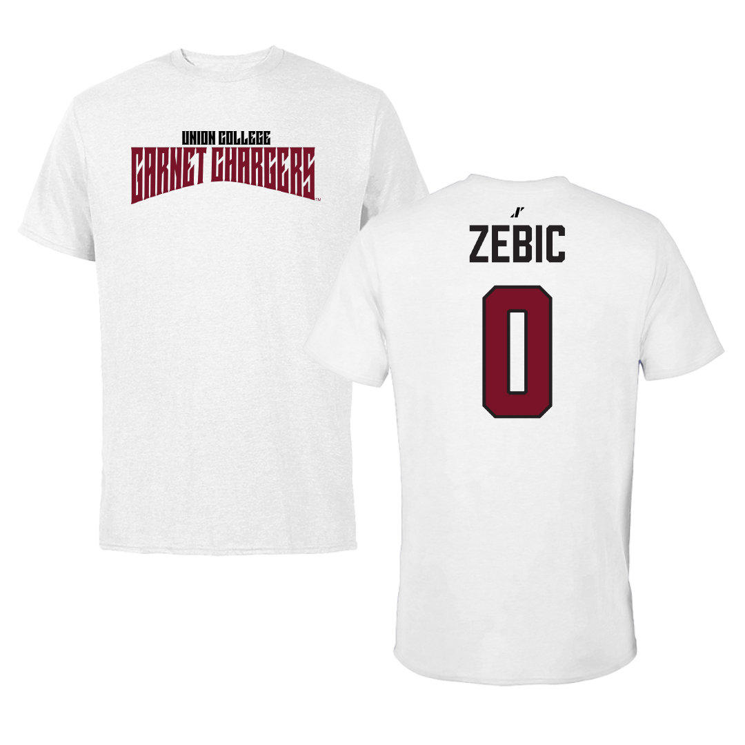 Union College Soccer White Classic Performance Tee - #0 Maks Zebic