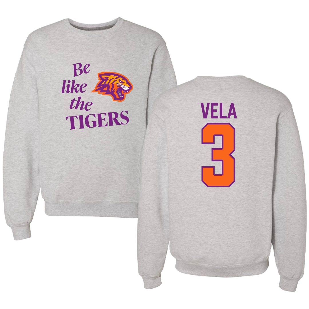 Edward Waters University Softball Light Gray Be Like Us Crewneck - #3 Hailey Vela