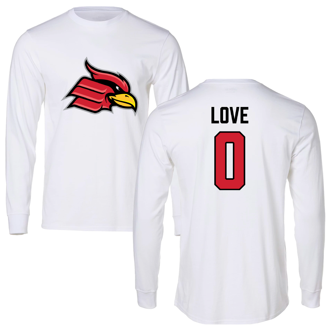 Wheeling University Football White Performance Long Sleeve - #0 Solo Love