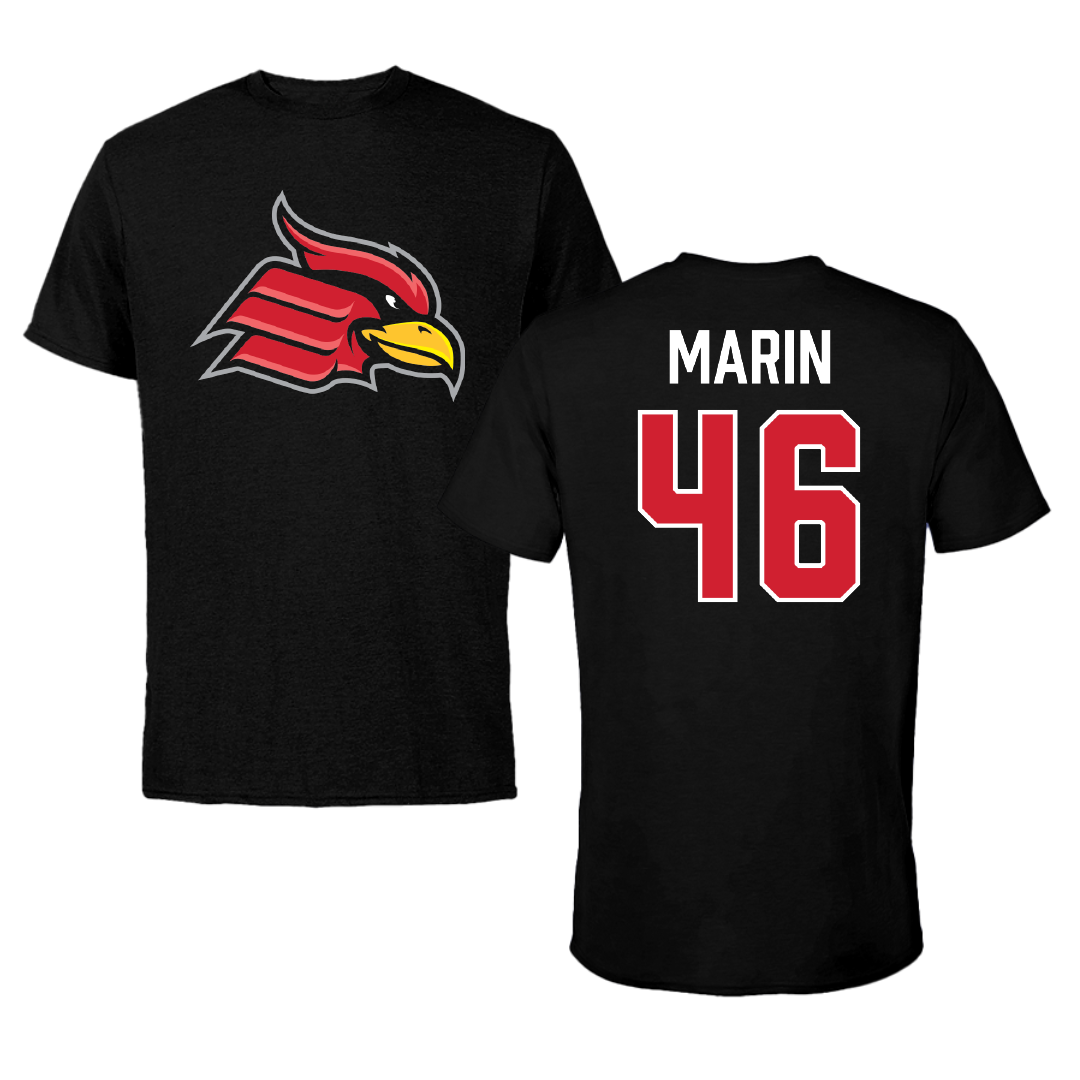 Wheeling University Lacrosse (M) Black Performance Tee - #46 Hajiyianni Marin