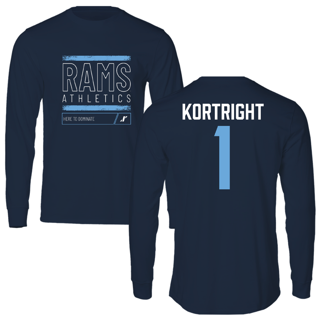 University of Rhode Island Basketball Navy Dominate Performance Long Sleeve - #1 Luis Kortright