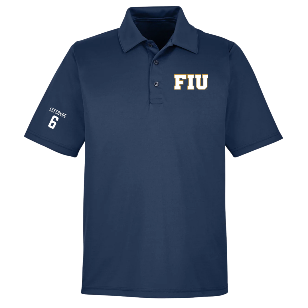 Florida International University Soccer (M) Navy Polo - #6 Mathys Lefebvre