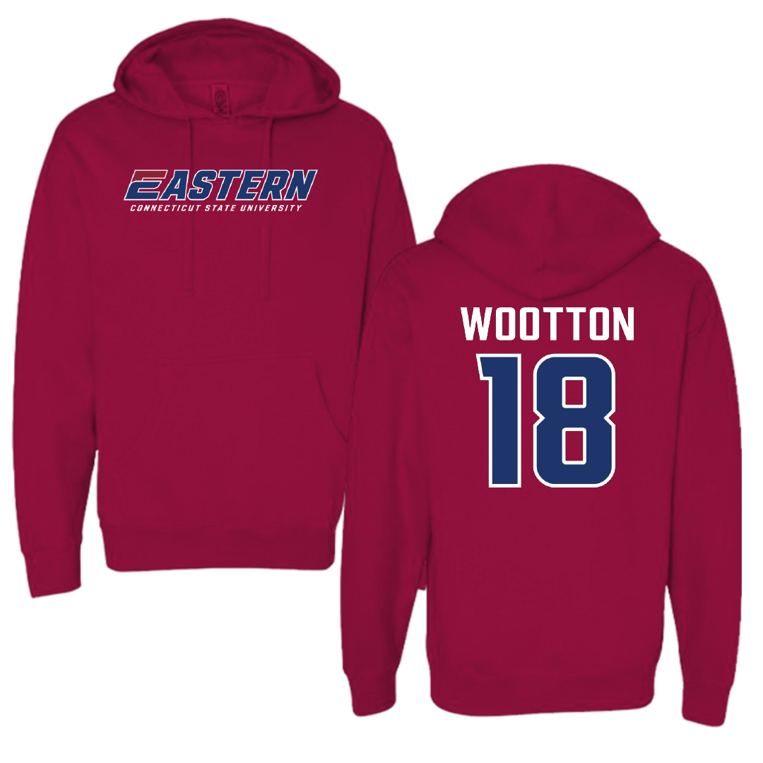 Eastern Connecticut State University Baseball Cardinal Hoodie - #18 Matthew Wootton