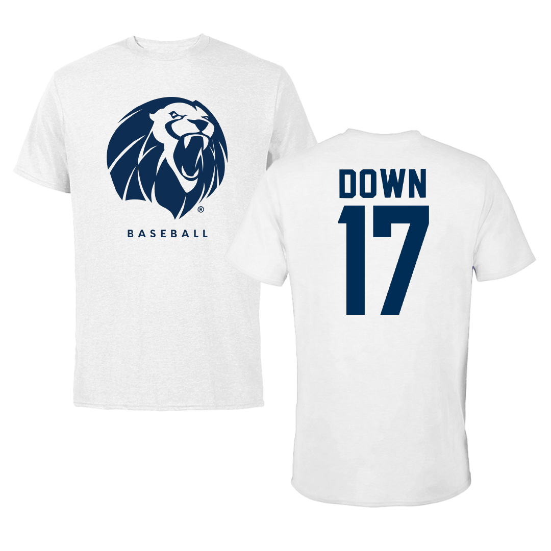 University of Arkansas-Fort Smith Baseball White Performance Tee - #17 Jackson Down