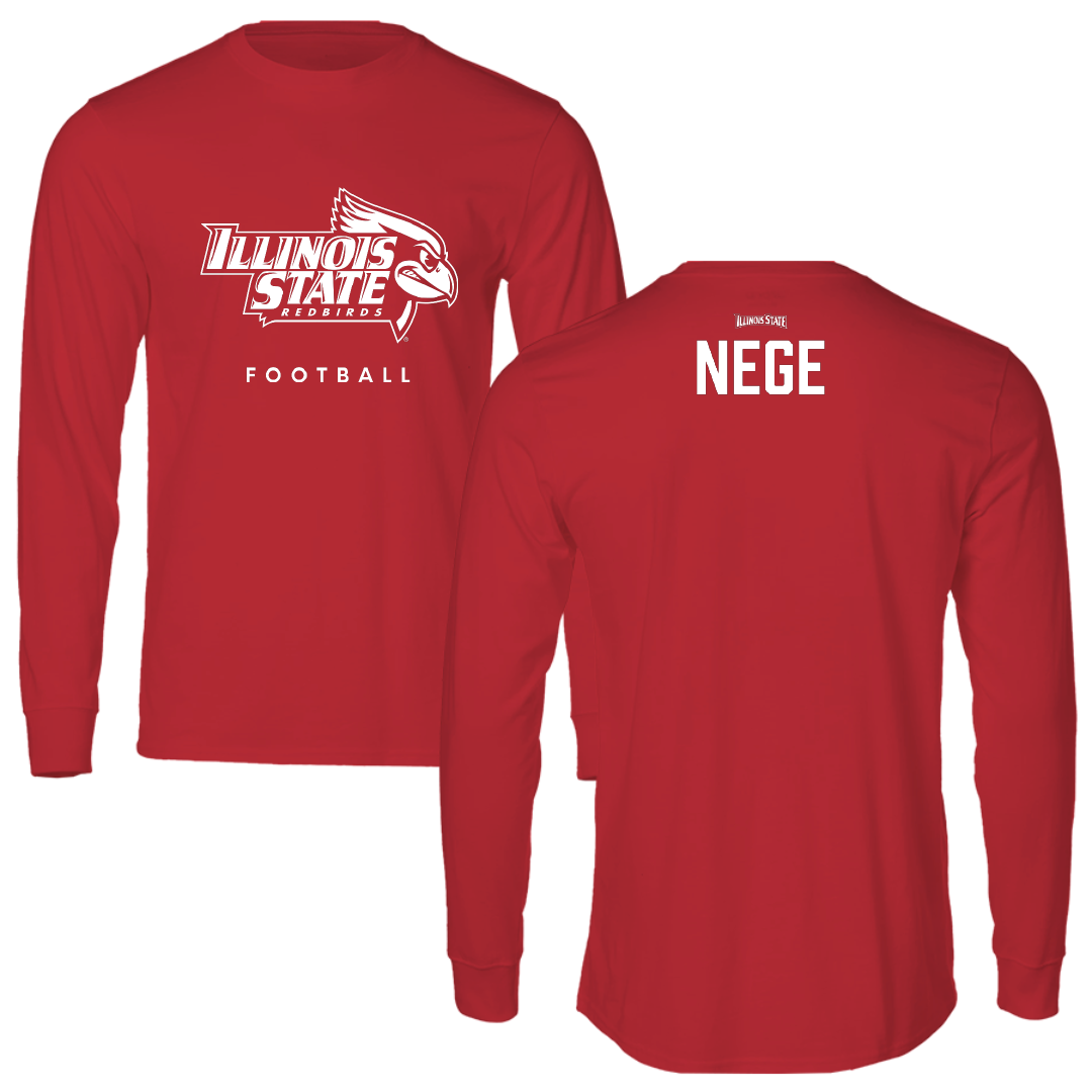 Illinois State University Football Red Long Sleeve - Gabriel Nege