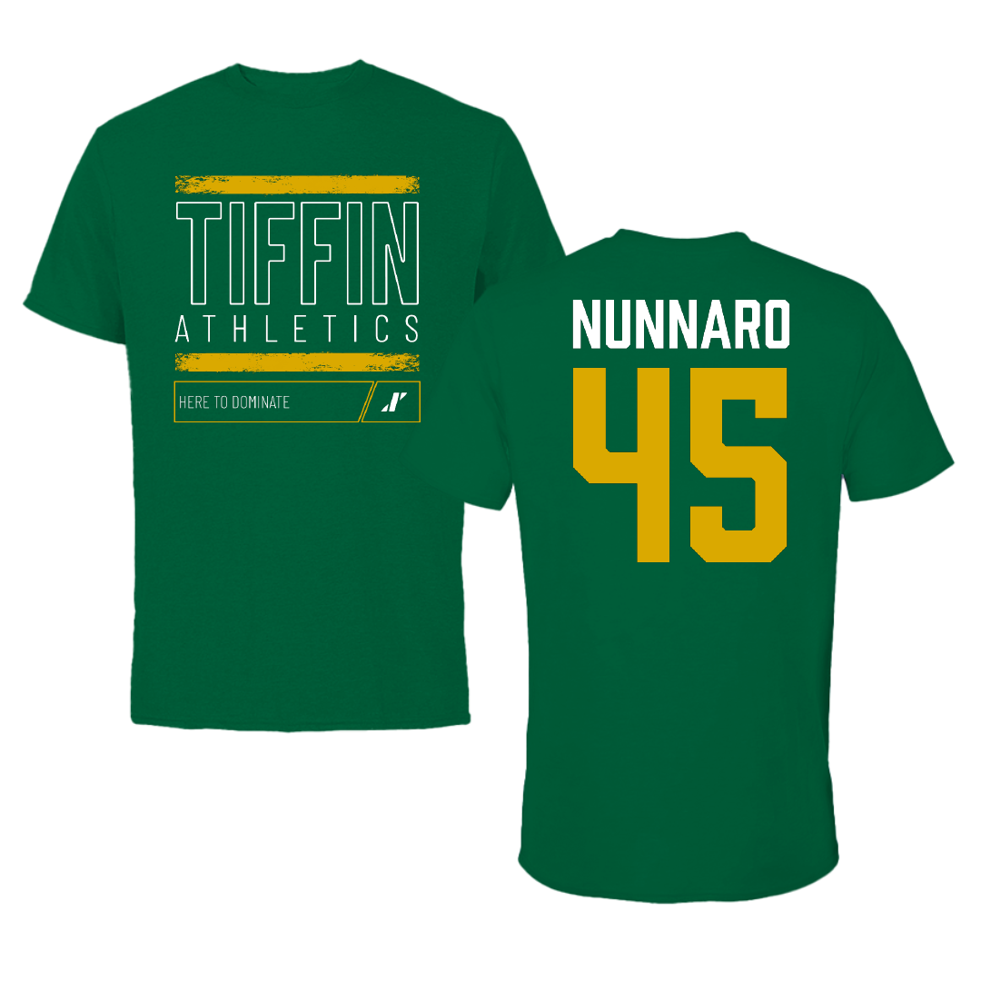 Tiffin University Lacrosse Green Dominate Tee - #45 Matthew Nunnaro