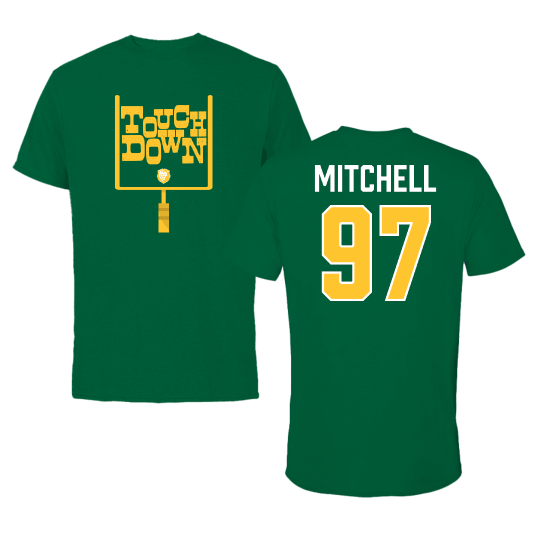 Southeastern Louisiana University Football Green Touchdown Performance Tee - #97 Tyrik Mitchell