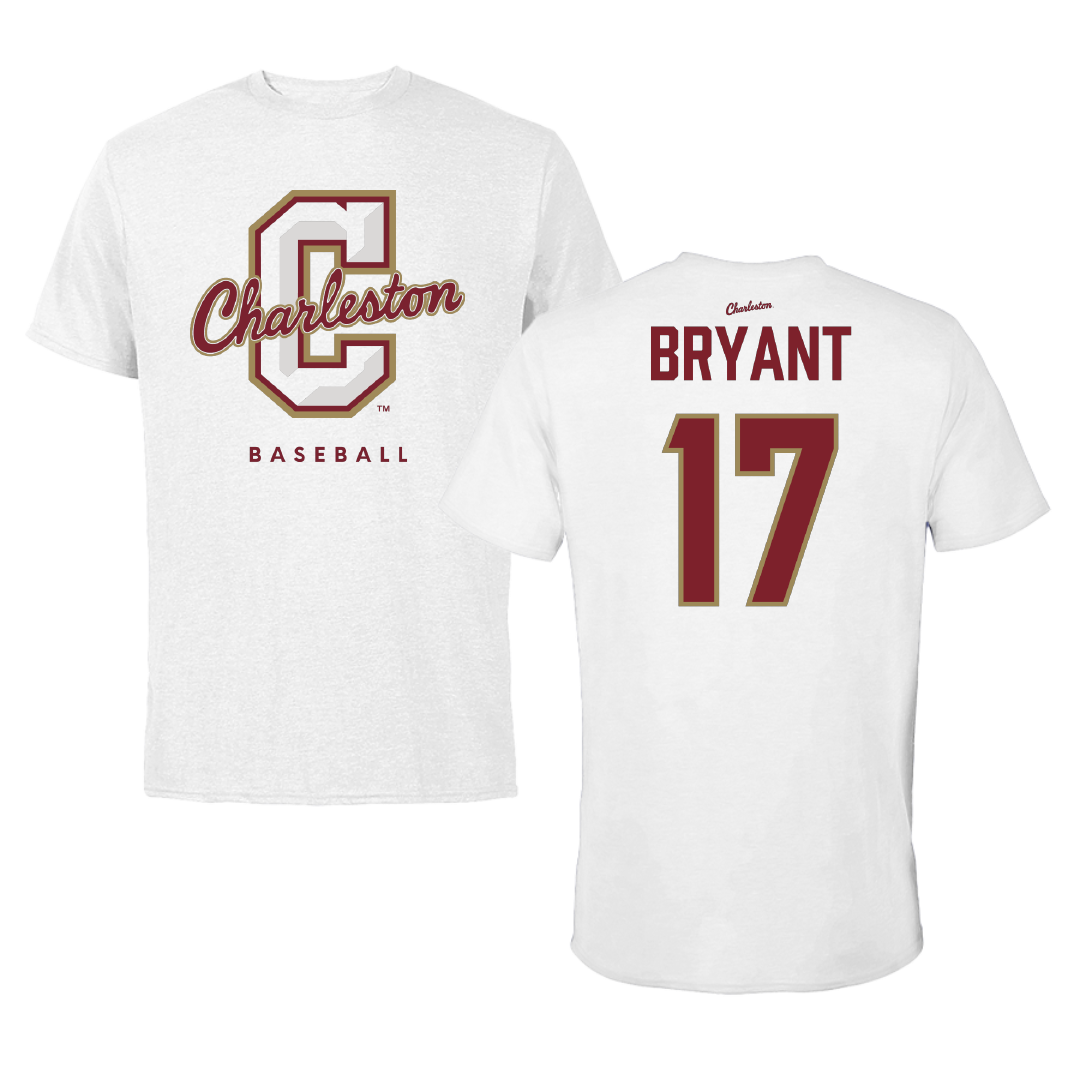 College of Charleston (South Carolina) Baseball White Performance Tee - #17 Carson Bryant