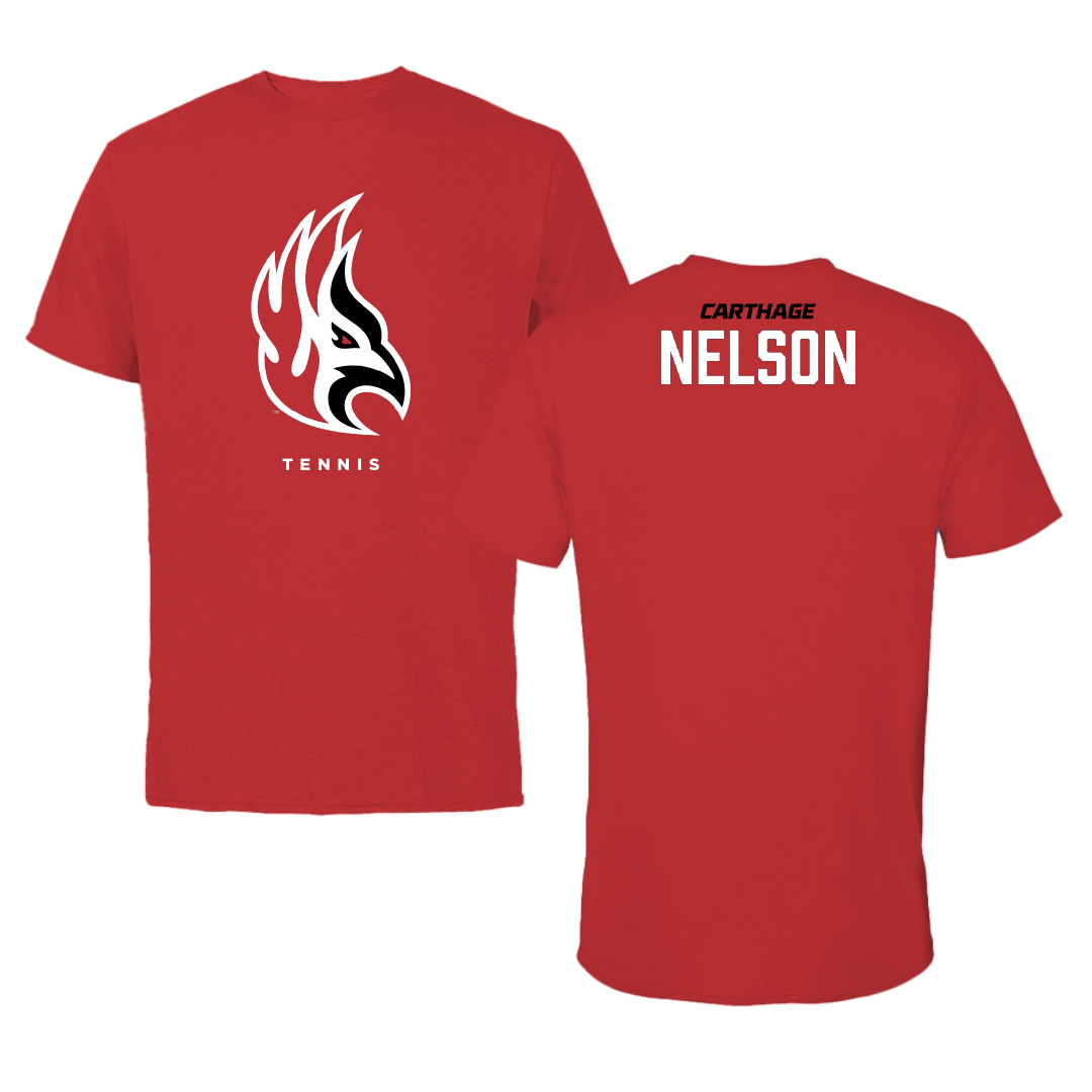 Carthage College Tennis Red Performance Tee - Payton Nelson