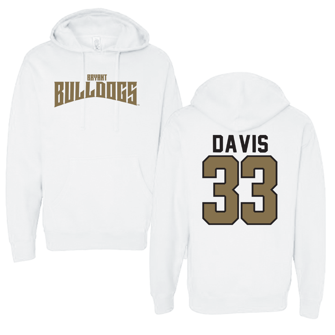 Bryant University Football White Classic Hoodie - #33 Jake Davis