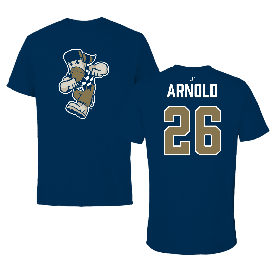 Mount St. Mary's University Baseball Navy Performance Tee - #26 Jake Arnold