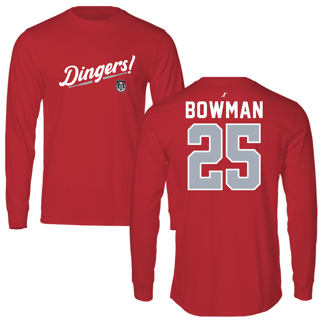 D'Youville University Baseball Red Dingers Performance Long Sleeve - #25 Connor Bowman