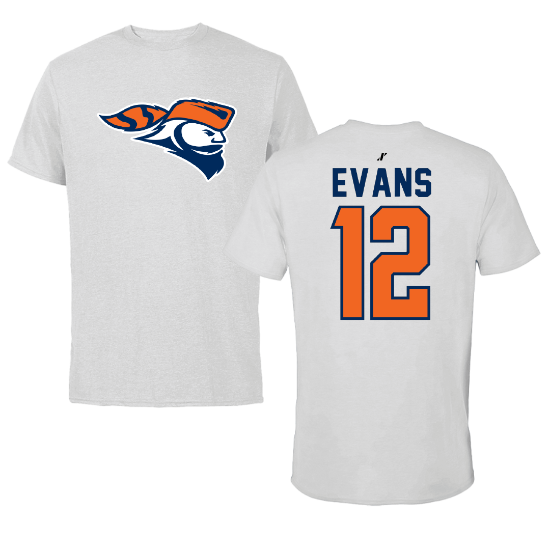 Carroll University Football Light Gray Performance Tee - #12 Cameron Evans