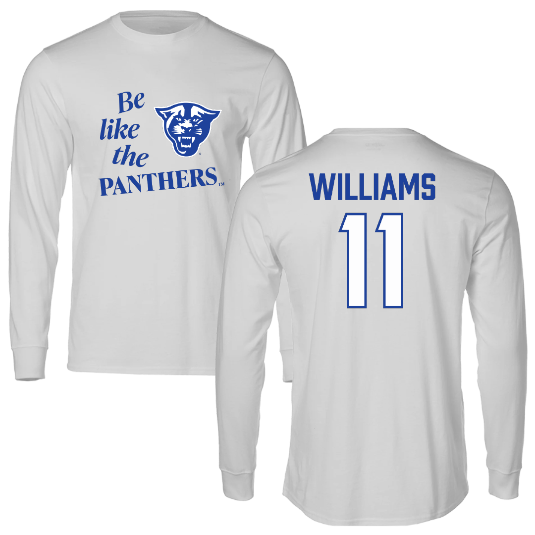 Georgia State University Volleyball Light Gray Be Like Us Performance Long Sleeve - #11 Rayne Williams