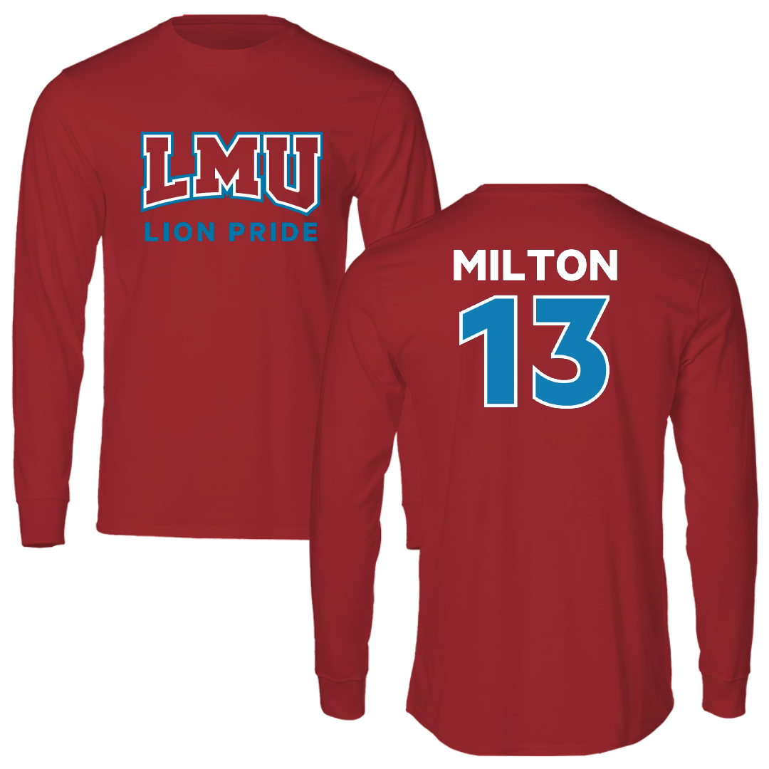 Loyola Marymount University Soccer (M) Canvas Red General Long Sleeve - #13 Viktor Milton