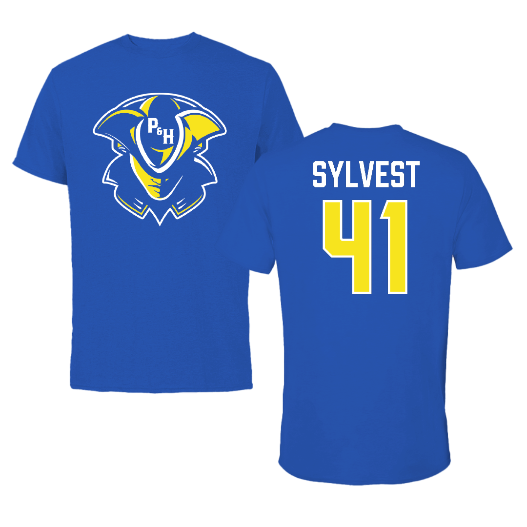 Patrick & Henry Community College Baseball Blue Tee - #41 Luke Sylvest