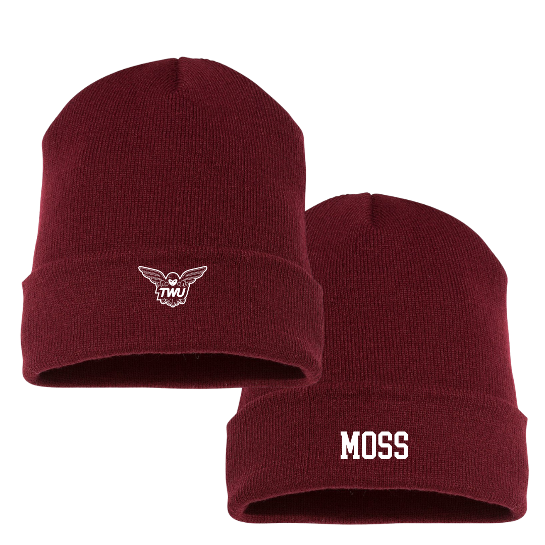 Texas Woman's University Basketball (W) Maroon Beanie - #00 Jaylee Moss