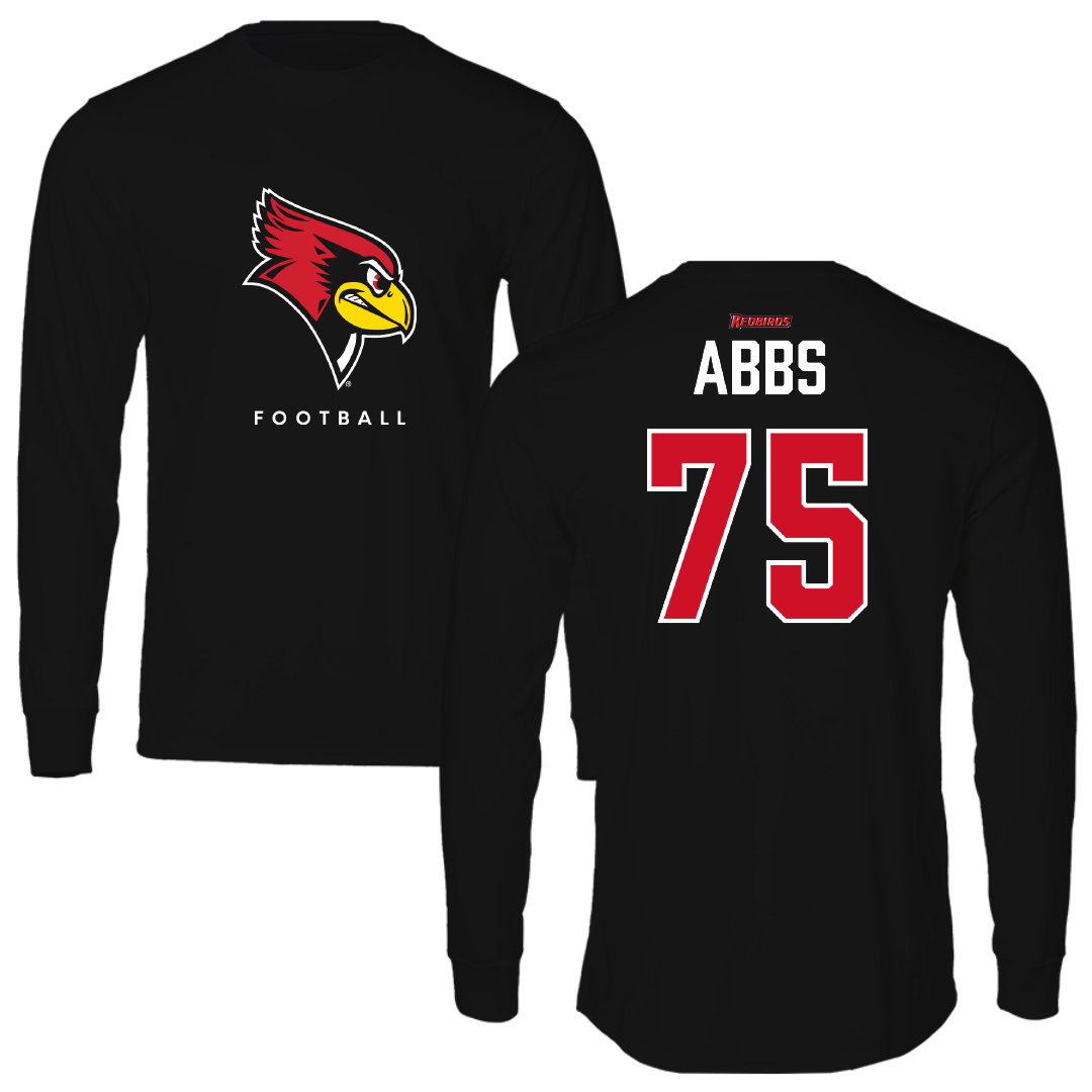 Illinois State University Football Black Mascot Long Sleeve - #75 Caiden Abbs