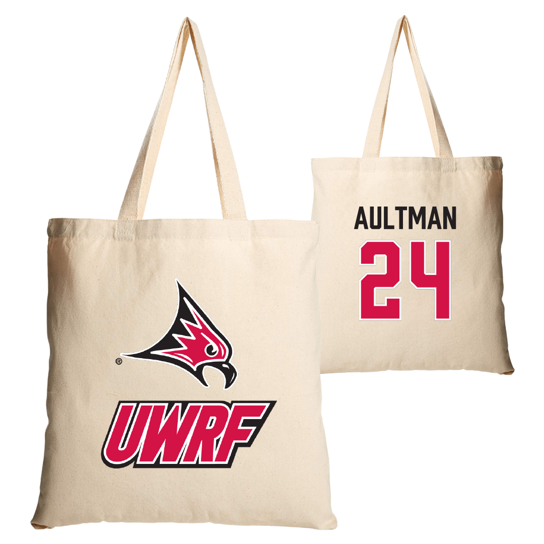 University of Wisconsin-River Falls Softball Tan Canvas Tote Bag - #24 Kelly Aultman