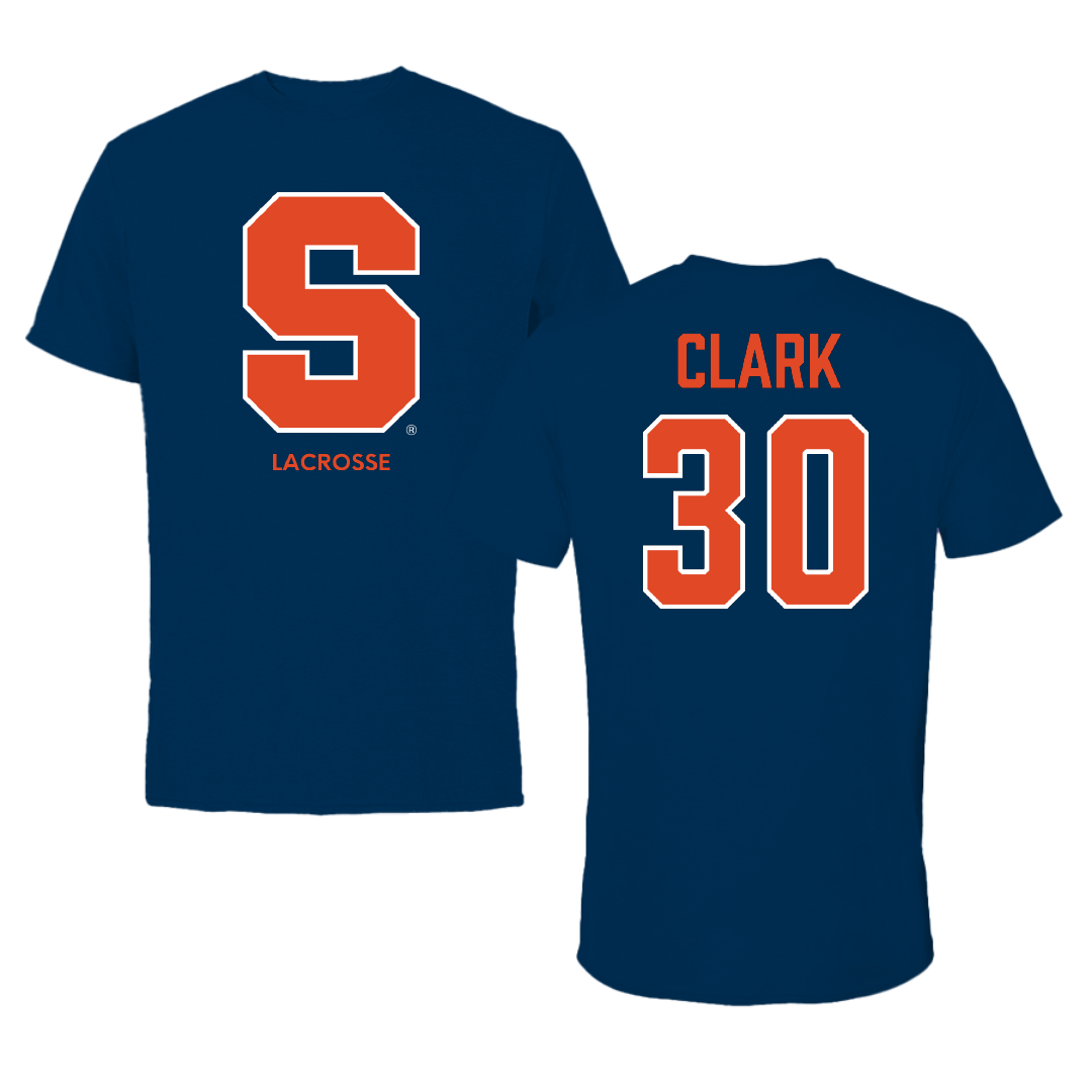 Syracuse University Lacrosse (W) Navy Primary Tee - #30 Superia Clark