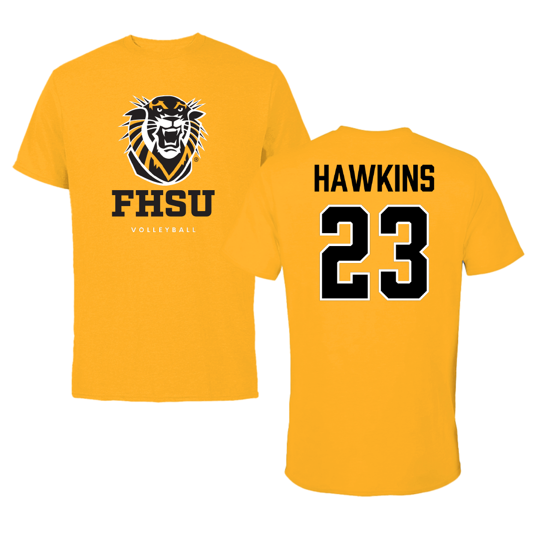 Fort Hays State University Volleyball Gold Tee - #23 Taylor Hawkins
