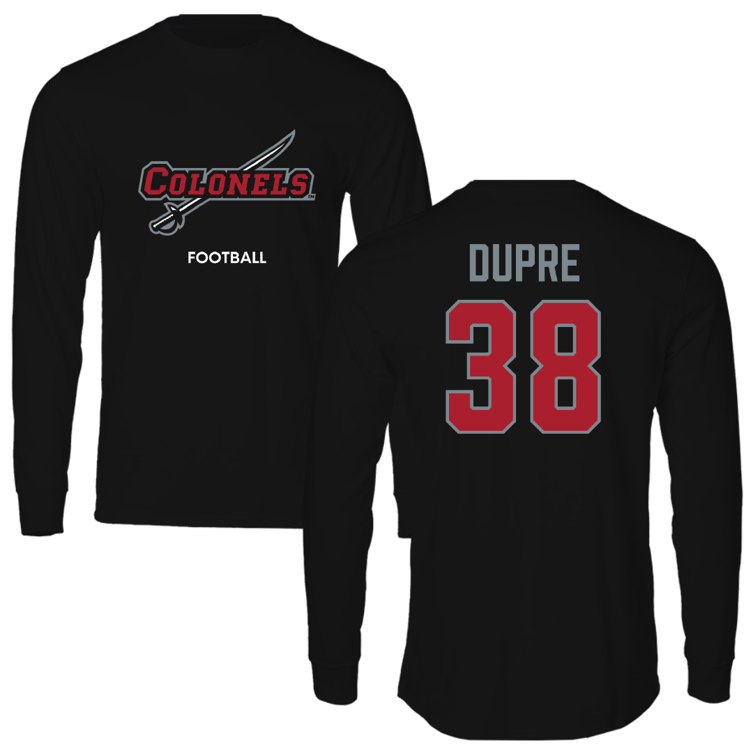 Nicholls State University Football Black Colonels Long Sleeve - #38 Kylan Dupre