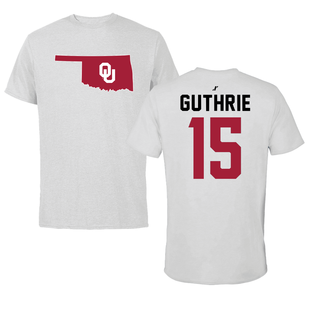 University of Oklahoma Soccer Light Gray State Tee - #15 Aly Guthrie
