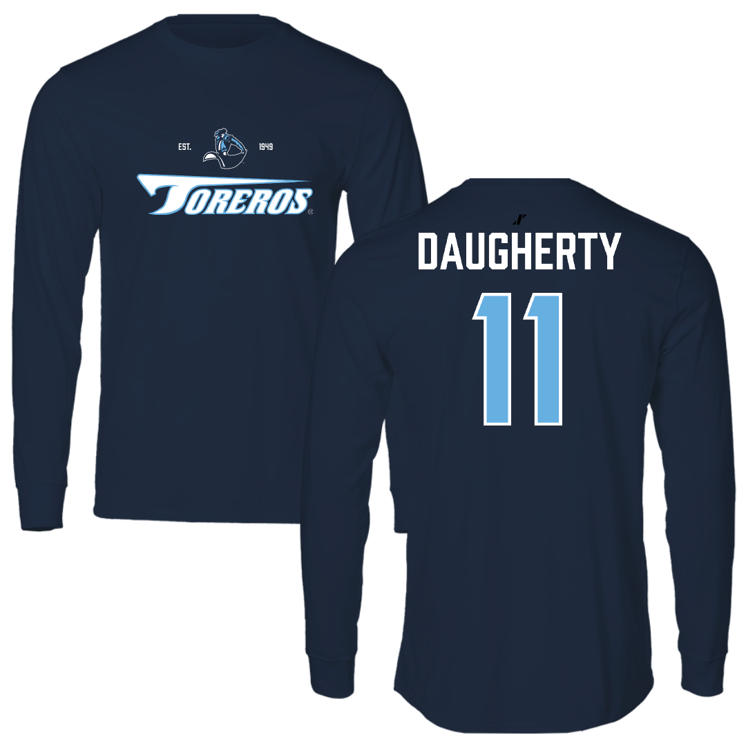 University of San Diego Softball Navy General Performance Long Sleeve - #11 Ashley Daugherty