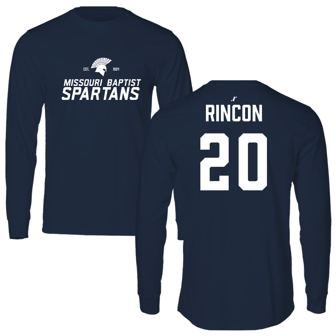 Missouri Baptist University Soccer (M) Navy General Performance Long Sleeve - #20 Jose Rincon