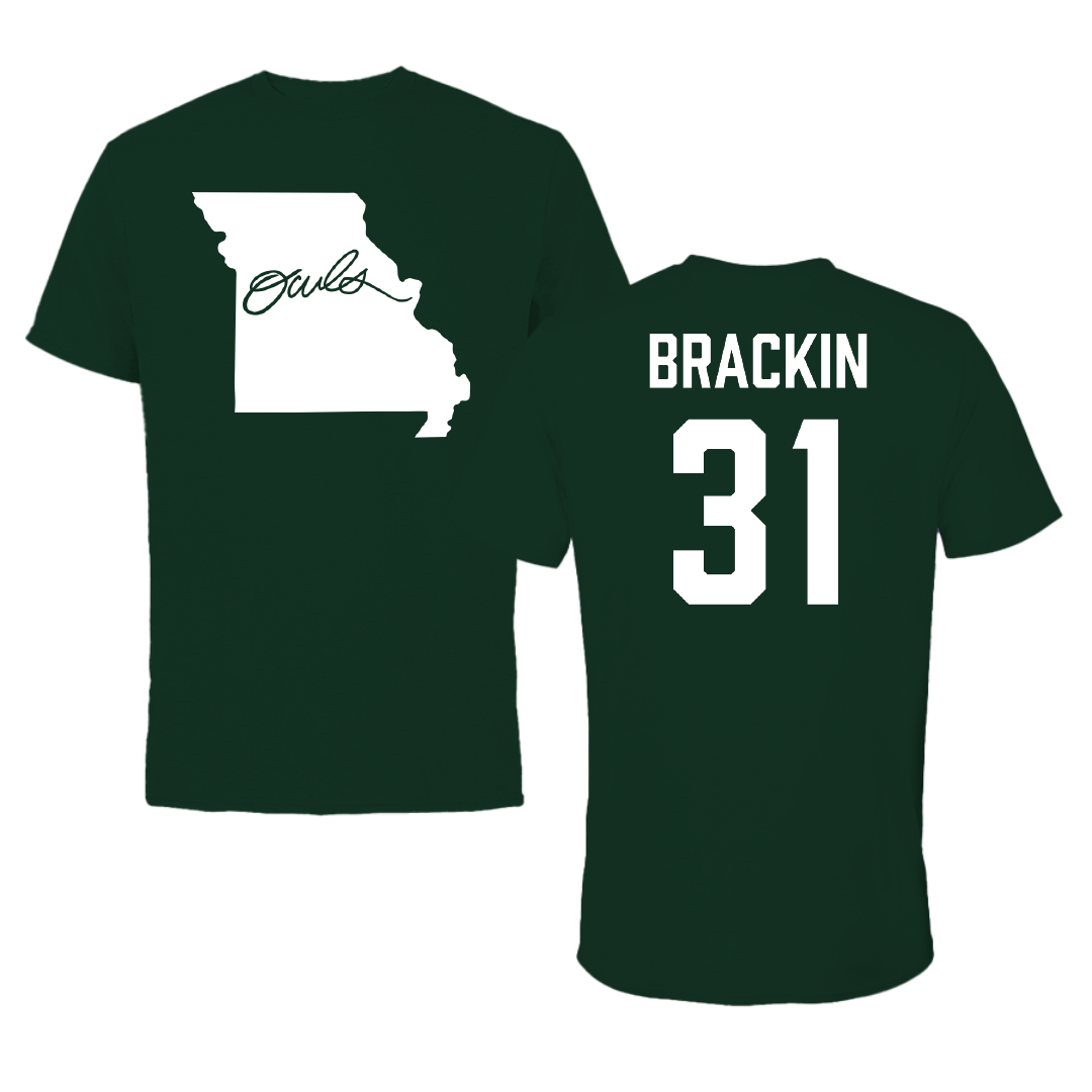 William Woods University Lacrosse (M) Forest Green State Tee - #31 Jack Brackin