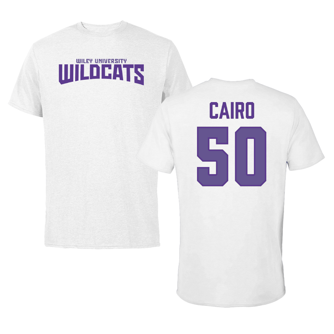 Wiley University Baseball White Classic Performance Tee - #50 Winfred Cairo