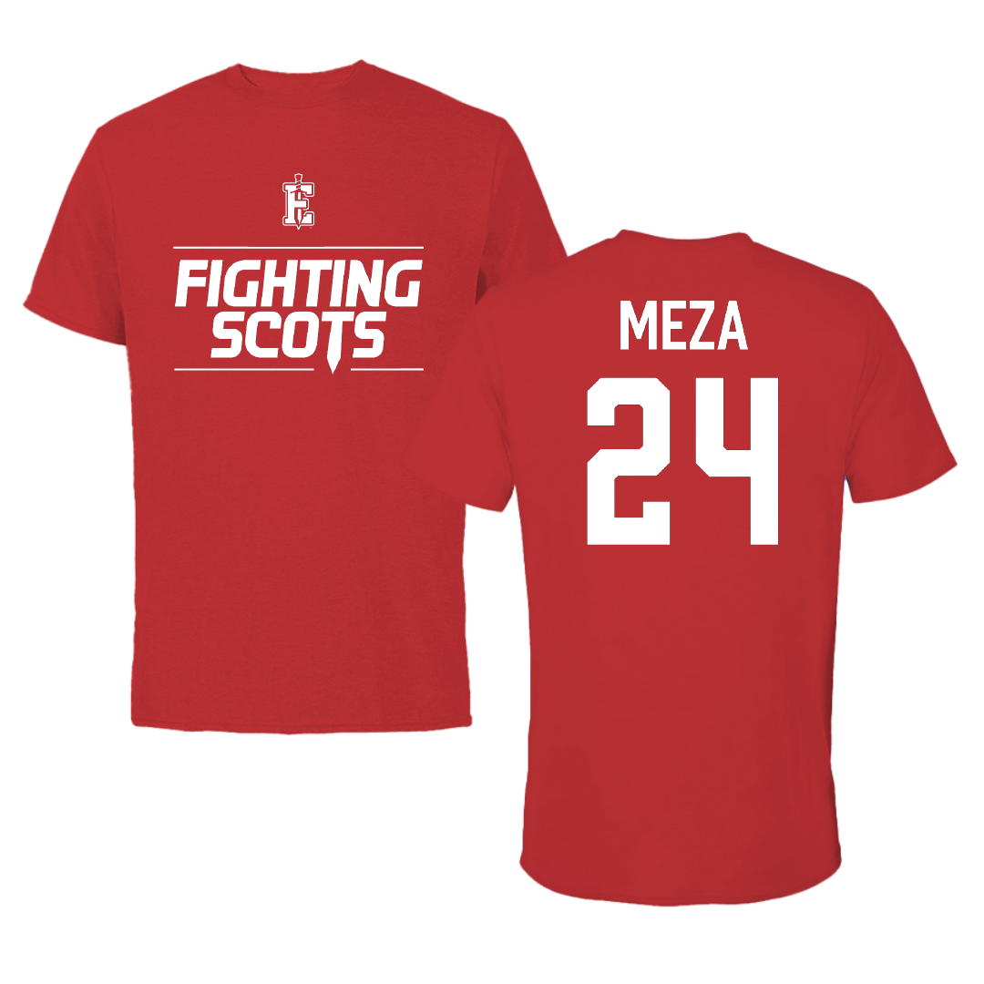 PennWest Edinboro Football Red General Tee - #24 Kamar Meza