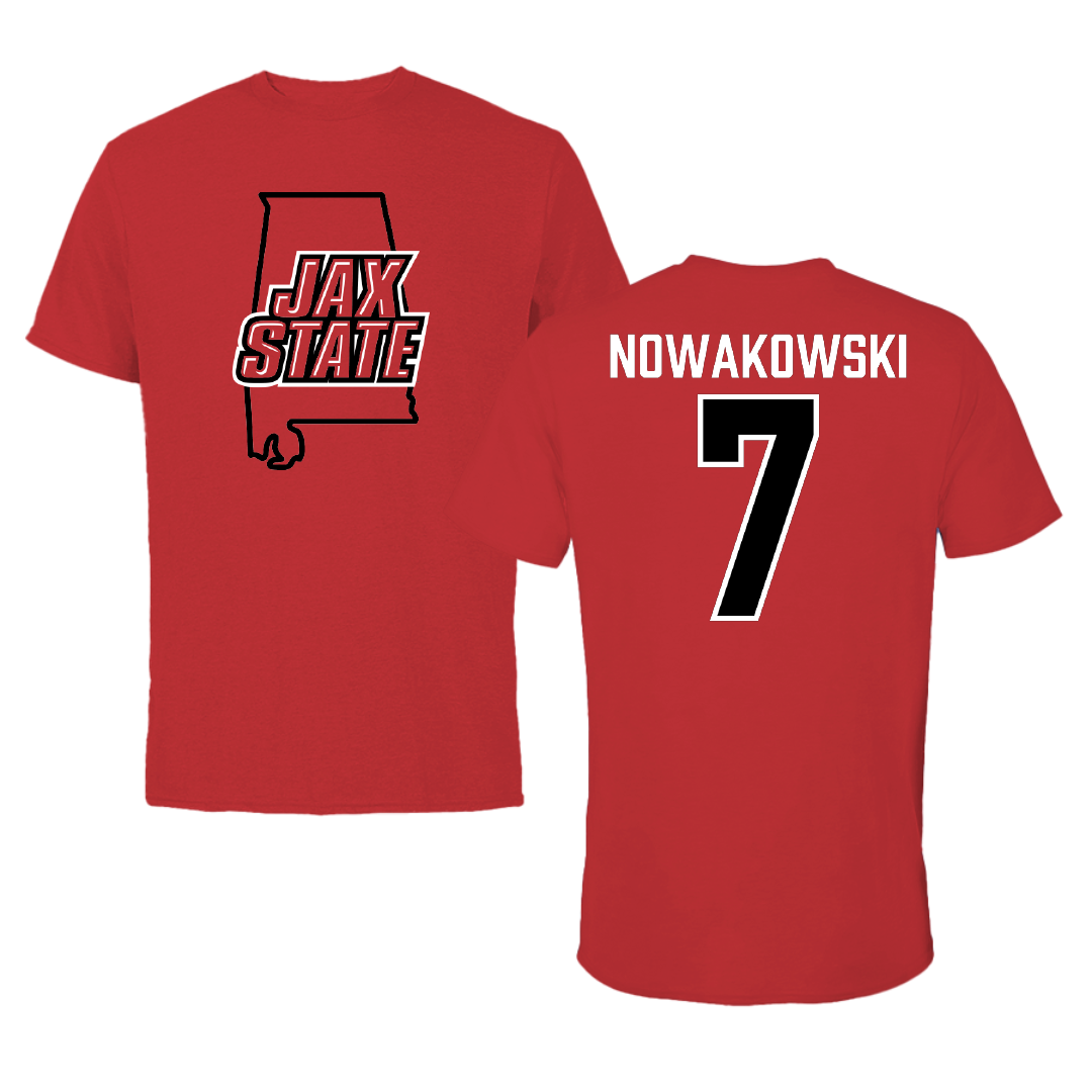 Jacksonville State University Softball Red State Tee - #7 Morgan Nowakowski