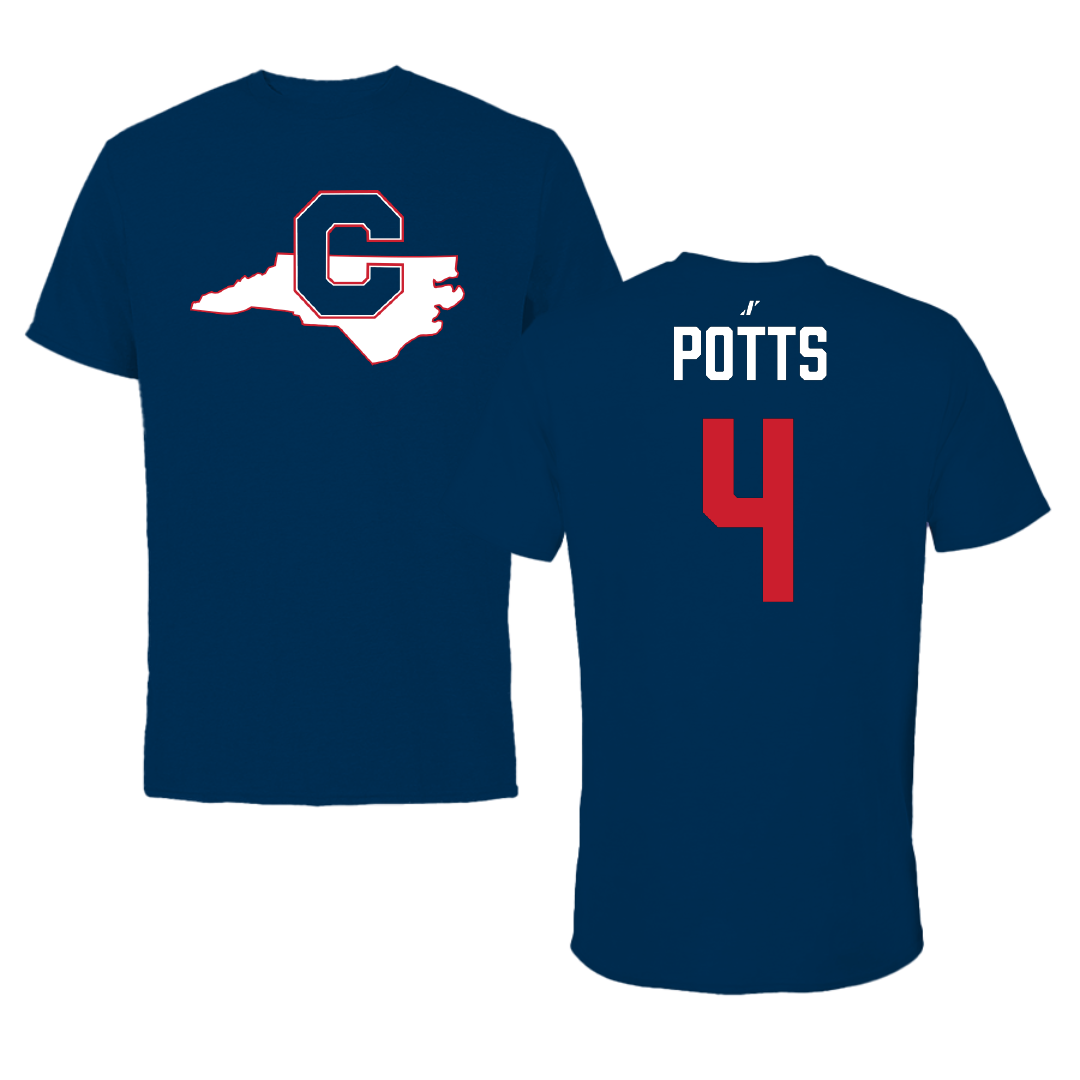 Catawba College Soccer (W) Navy State Performance Tee - #4 Keira Potts