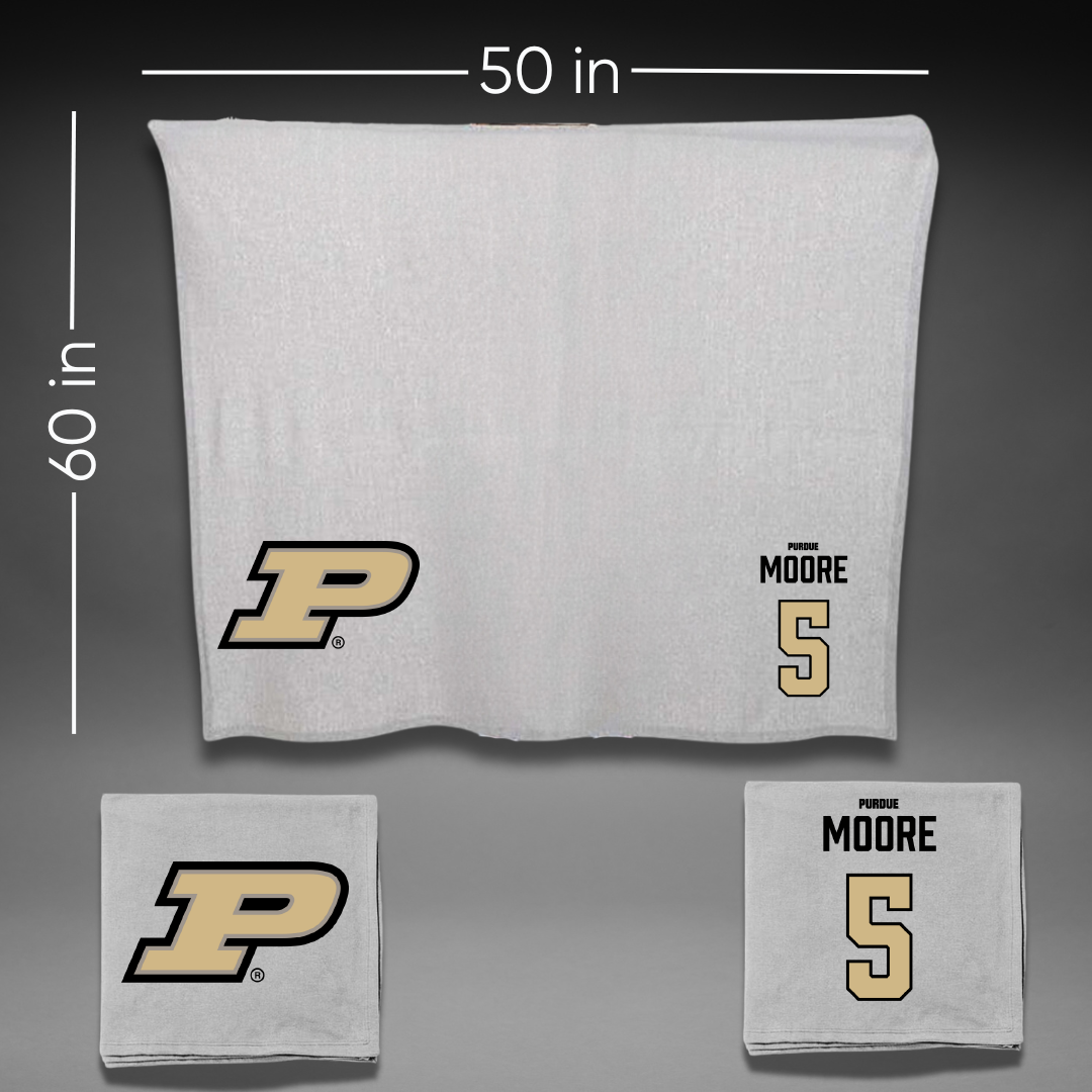 Purdue University Softball Gray Blanket - #5 Anna Moore