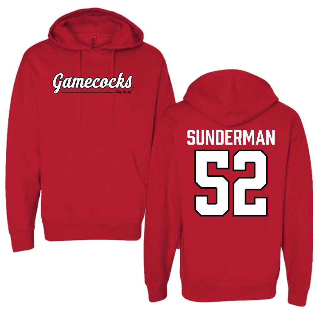 Jacksonville State University Football Red General Hoodie - #52 Maddox Sunderman