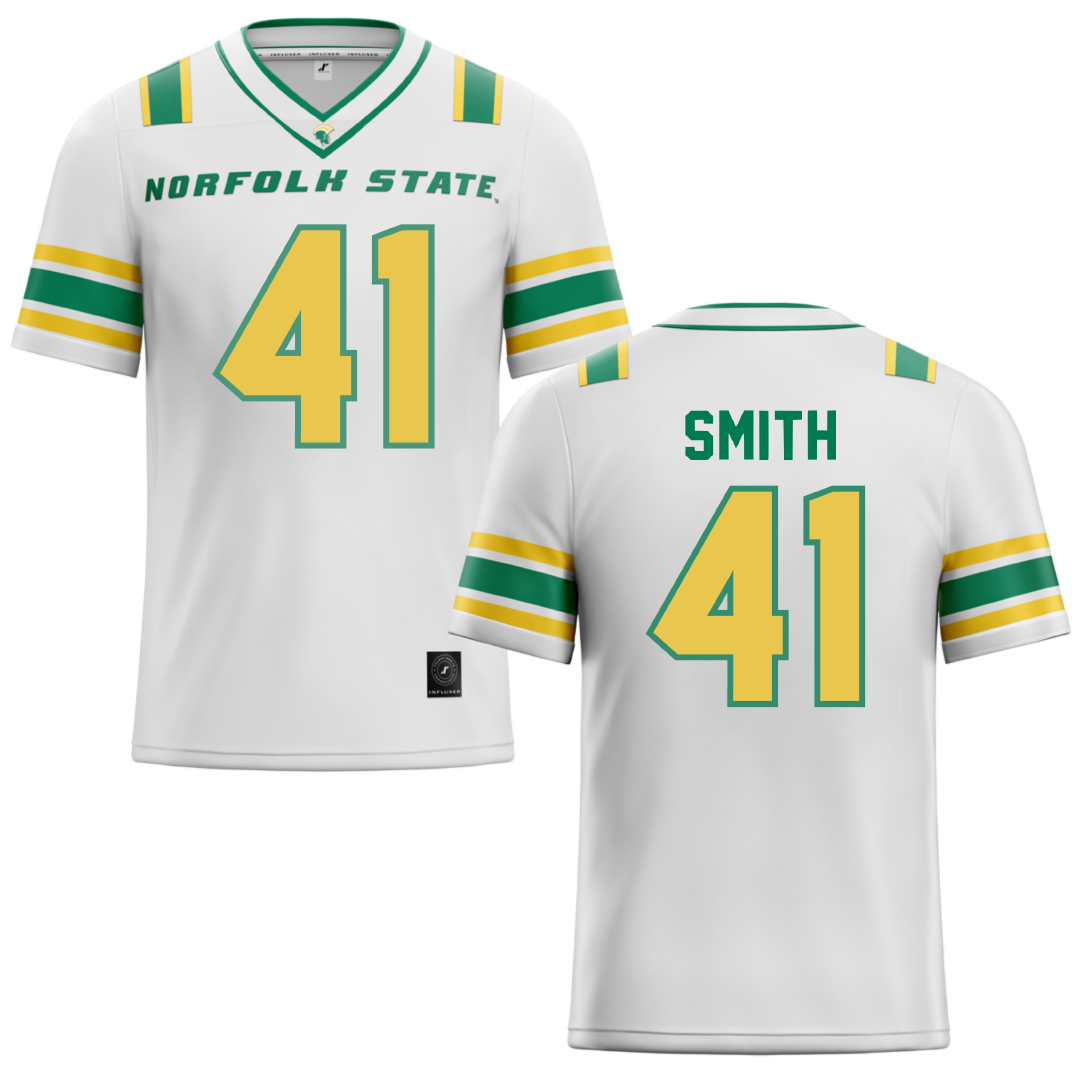 Norfolk State University White Football Jersey - #41 Jayden Smith
