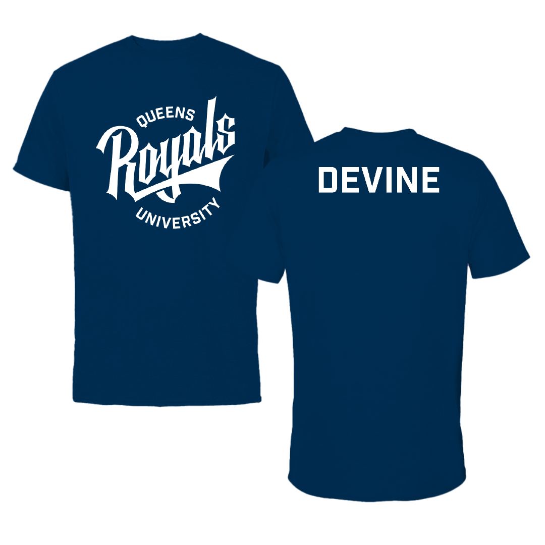 Queens University of Charlotte TF and XC Navy Tee - Dennis Devine