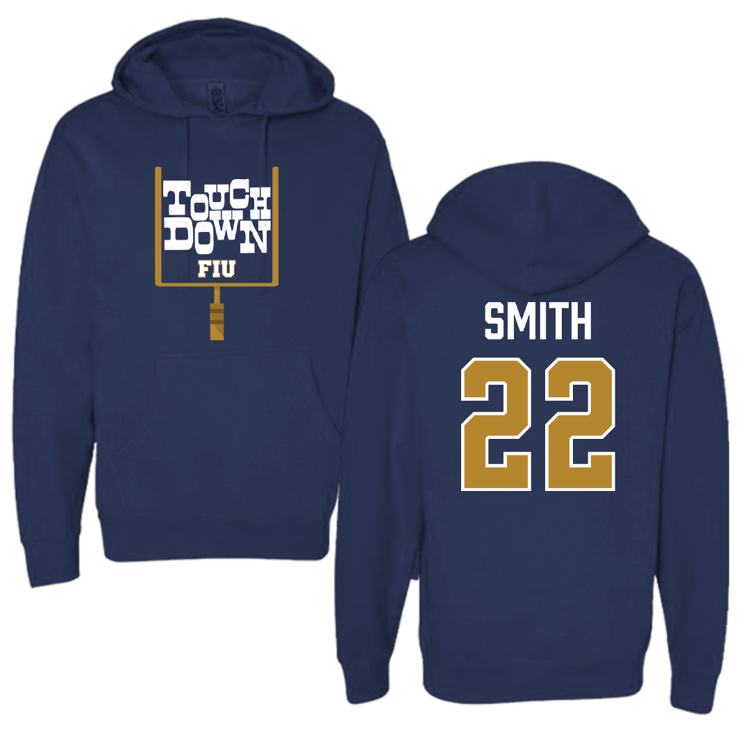Florida International University Football Navy Touchdown Hoodie - #22 Nicholas Smith