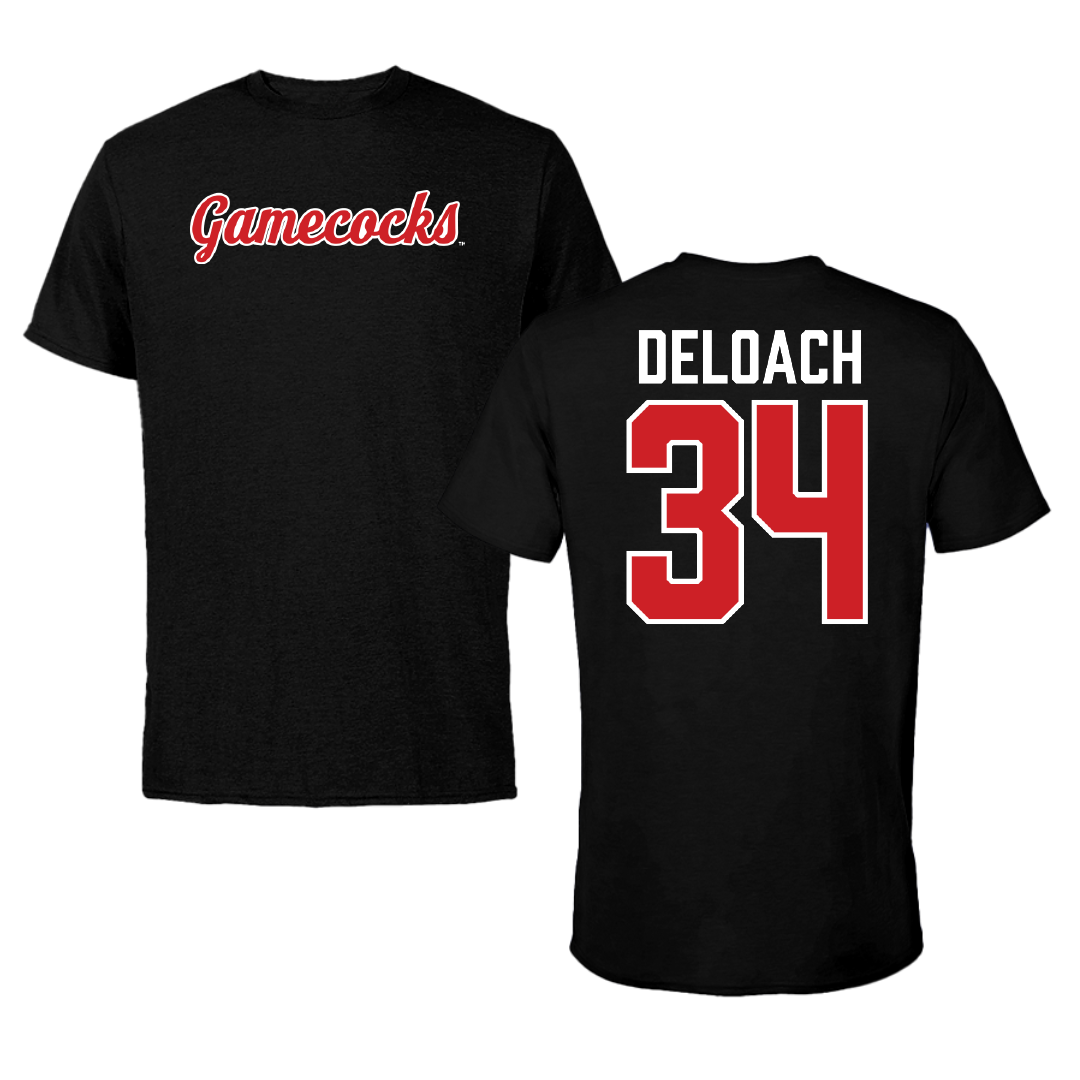 Jacksonville State University Football Black Performance Tee - #34 Dajwon DeLoach