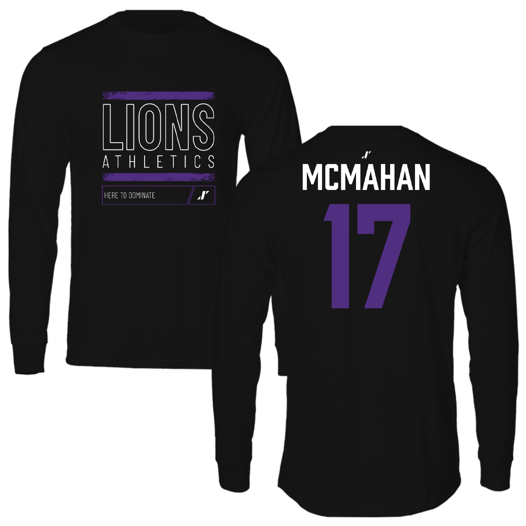 Nelson University Baseball Black Dominate Performance Long Sleeve - #17 Jake McMahan