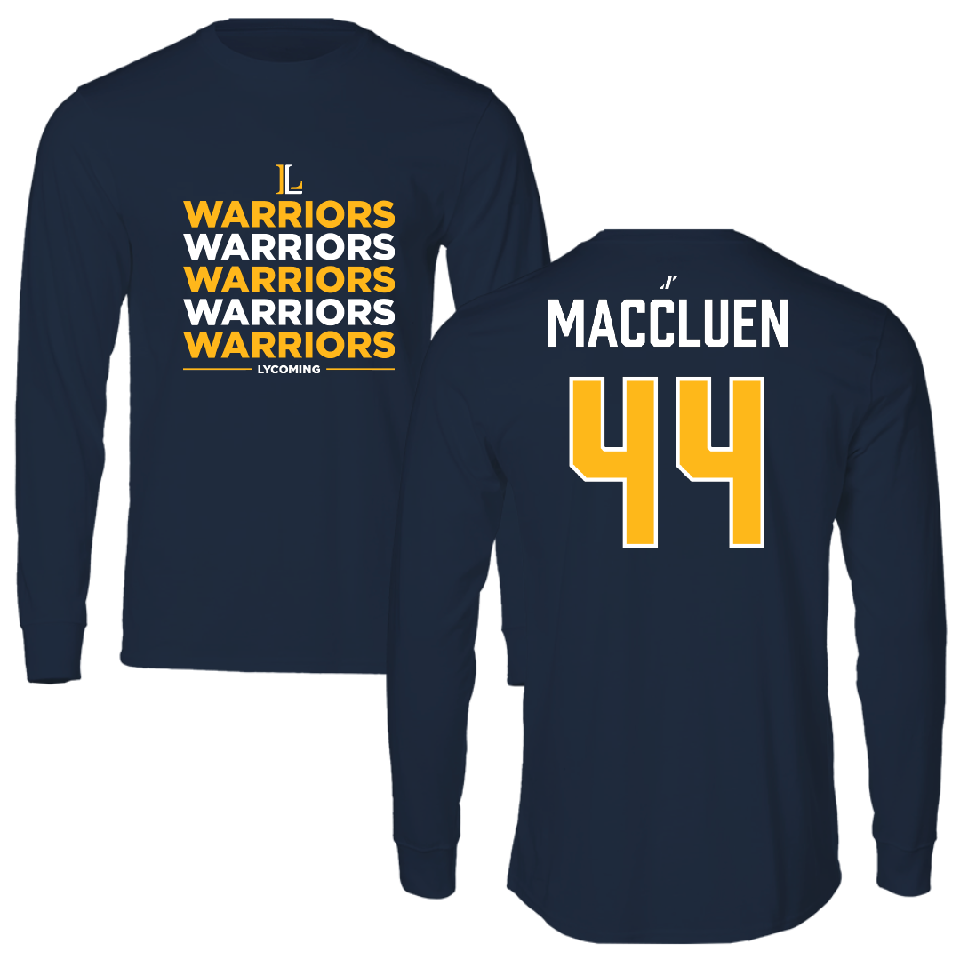 Lycoming College Baseball Navy General Performance Long Sleeve - #44 Eric MacCluen