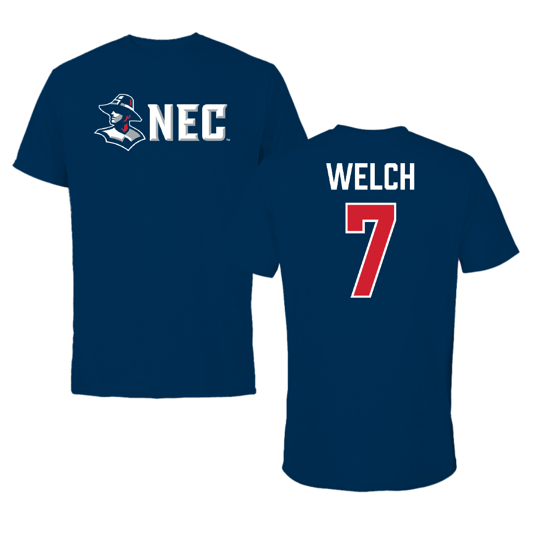 New England College Basketball (M) Navy Performance Tee - #7 Jayden Welch