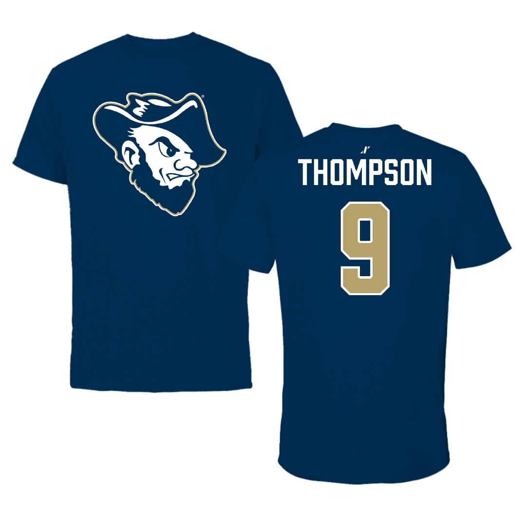 South Dakota Mines Football Navy Tee - #9 Michael Thompson