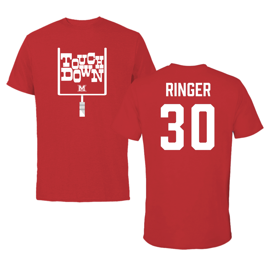 Miami University (Ohio) Football Red Touchdown Performance Tee - #30 Josh Ringer