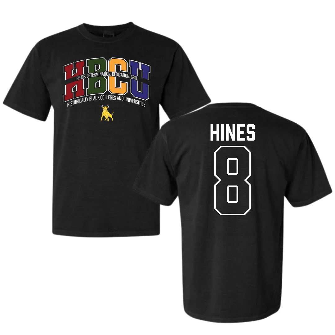 Johnson C. Smith University Football Black HBCU Comfort Colors Tee - #8 Ty Hines