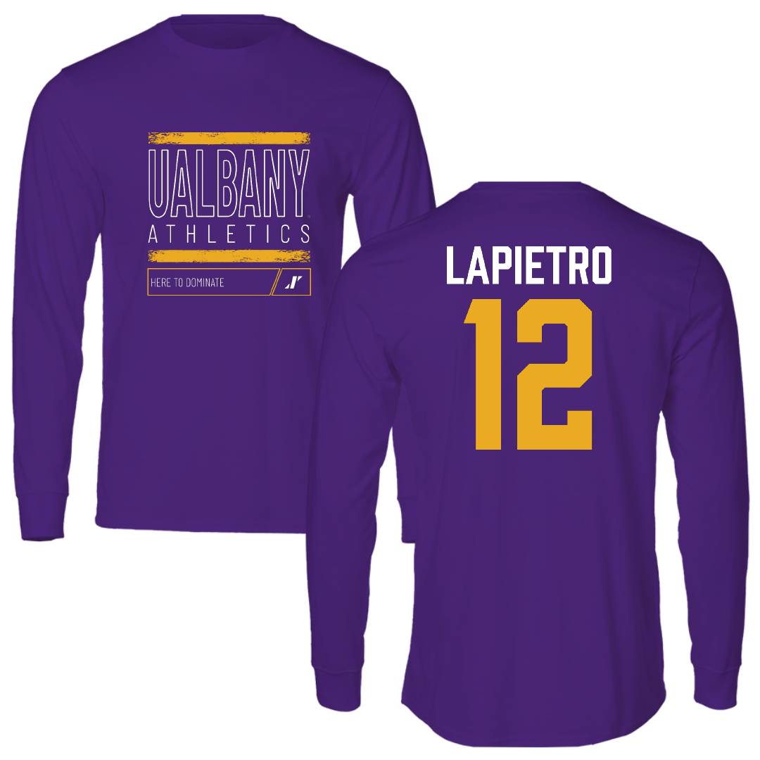 University at Albany Lacrosse Purple Dominate Long Sleeve - #12 Darien LaPietro