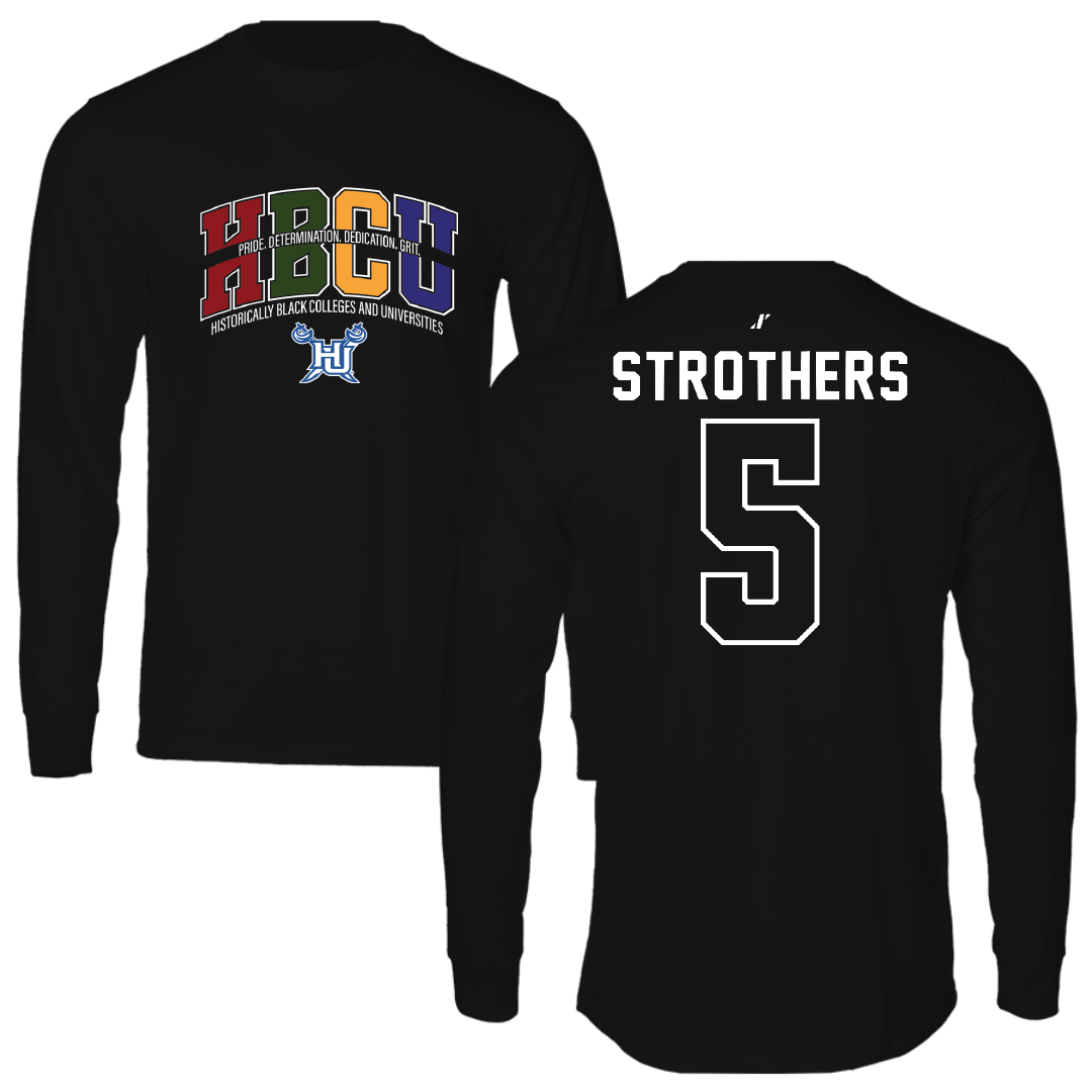 Hampton University Basketball Black HBCU Long Sleeve - #5 Etienne Strothers