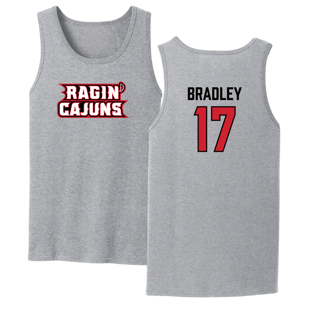 University of Louisiana at Lafayette Soccer Sport Gray Tank Top - #17 Megan Bradley